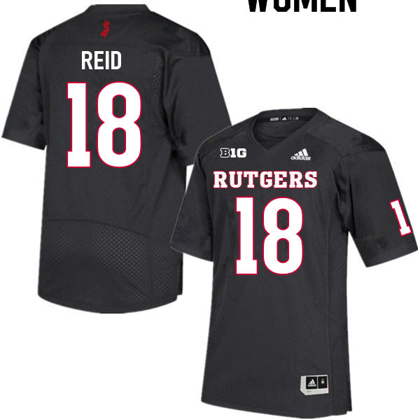 Women #18 Keenan Reid Rutgers Scarlet Knights College Football Jerseys Sale-Black - Click Image to Close